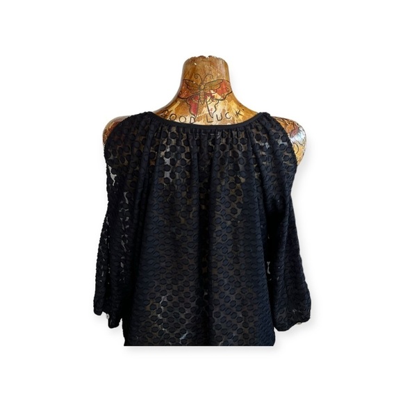 Eden Society top blouse open shoulder medium black - Picture 5 of 7